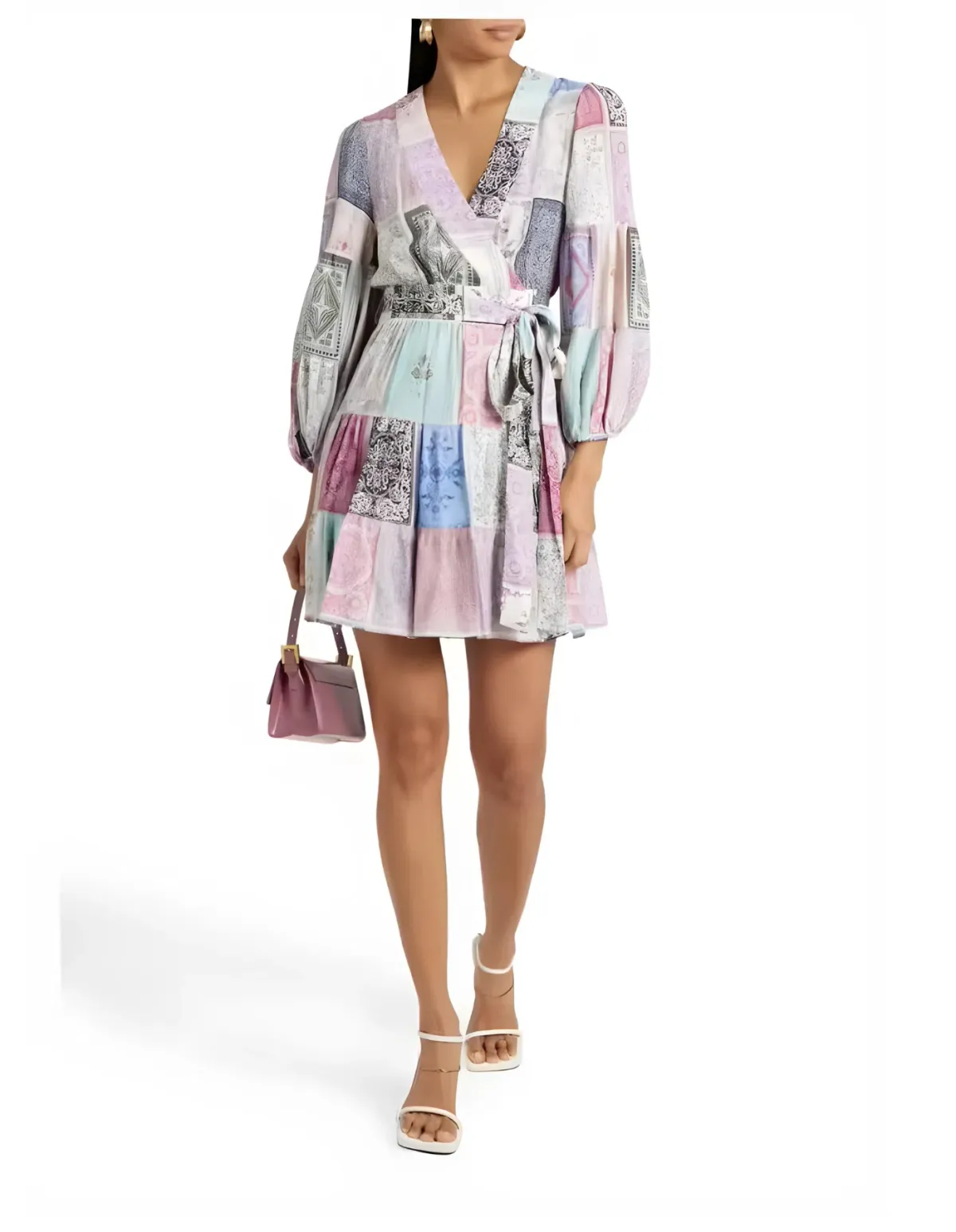 Zimmermann Wrap Mini Dress Multi Zodiac Cards Size 2 / Au 12 for rent on The Volte - main image