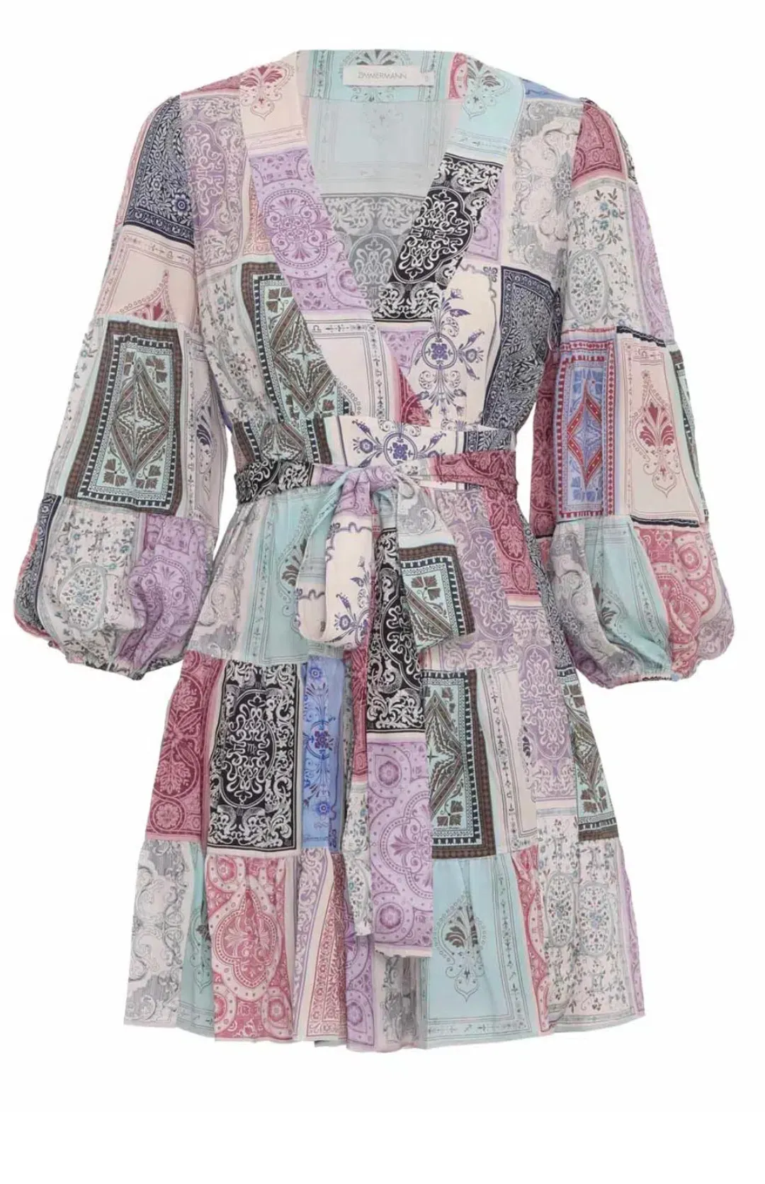 Zimmermann Wrap Mini Dress Multi Zodiac Cards Size 2 / Au 12 for rent on The Volte - main image