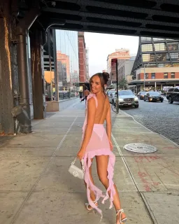 Fanci Club White Apple Cocktail Dress Pink Size XS/Au 6 for rent on The Volte - image 3