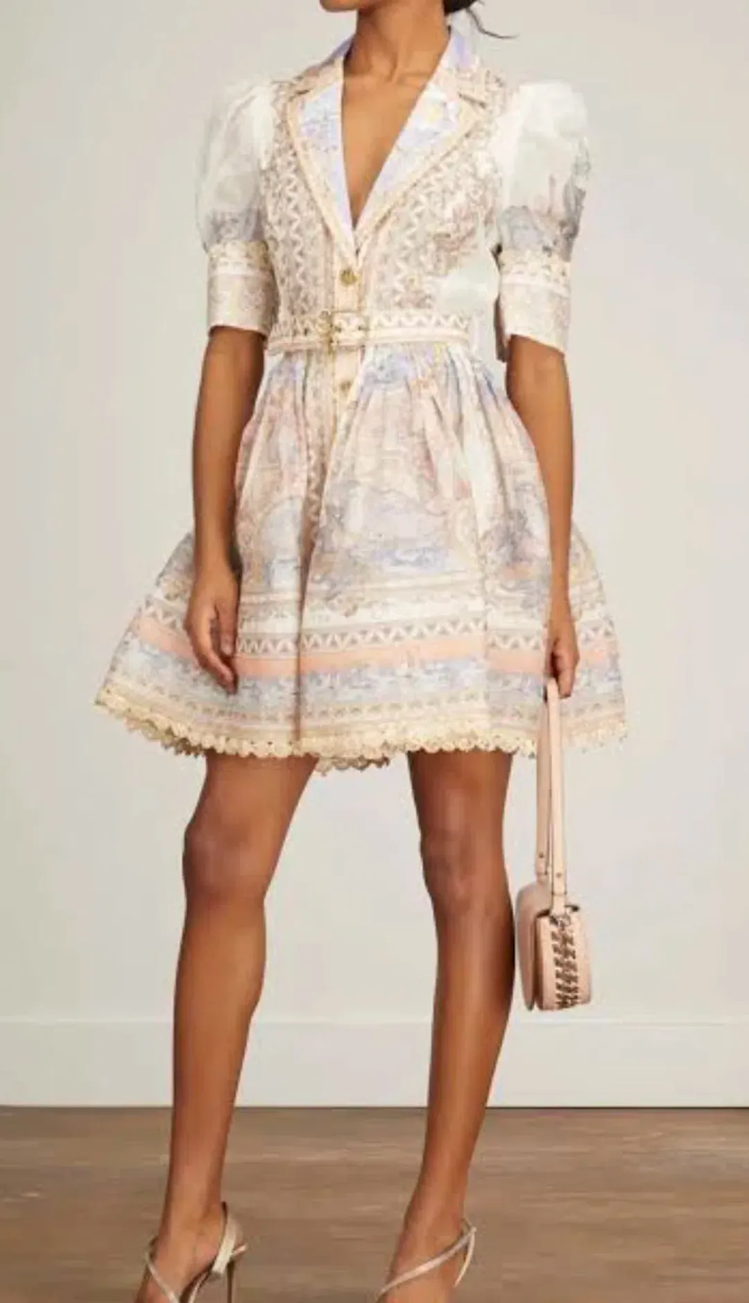 Zimmermann High Tide Mini Shirt Dress Odyssey Print Size 1 / AU 10 for rent on The Volte - main image