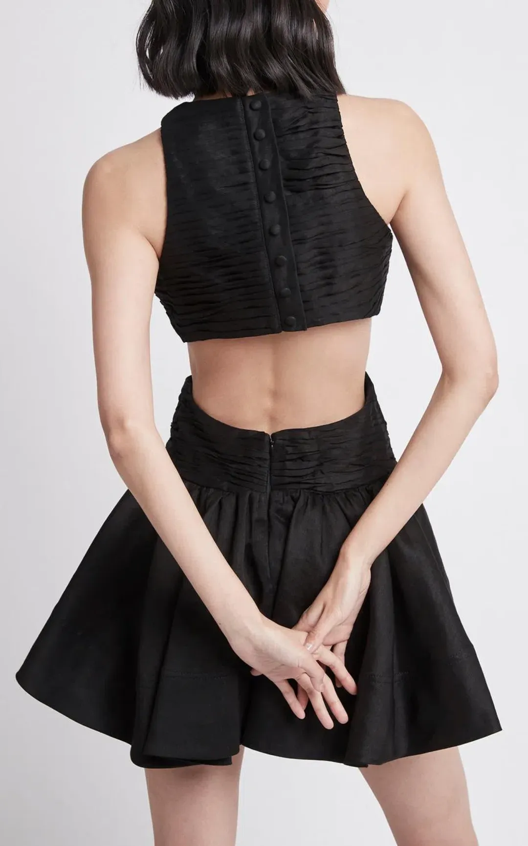 Aje Introspect Cut Out Mini Dress Black Size AU 6 for rent on The Volte - main image