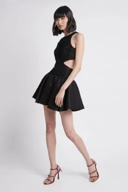 Aje Introspect Cut Out Mini Dress Black Size AU 6 for rent on The Volte - image 1