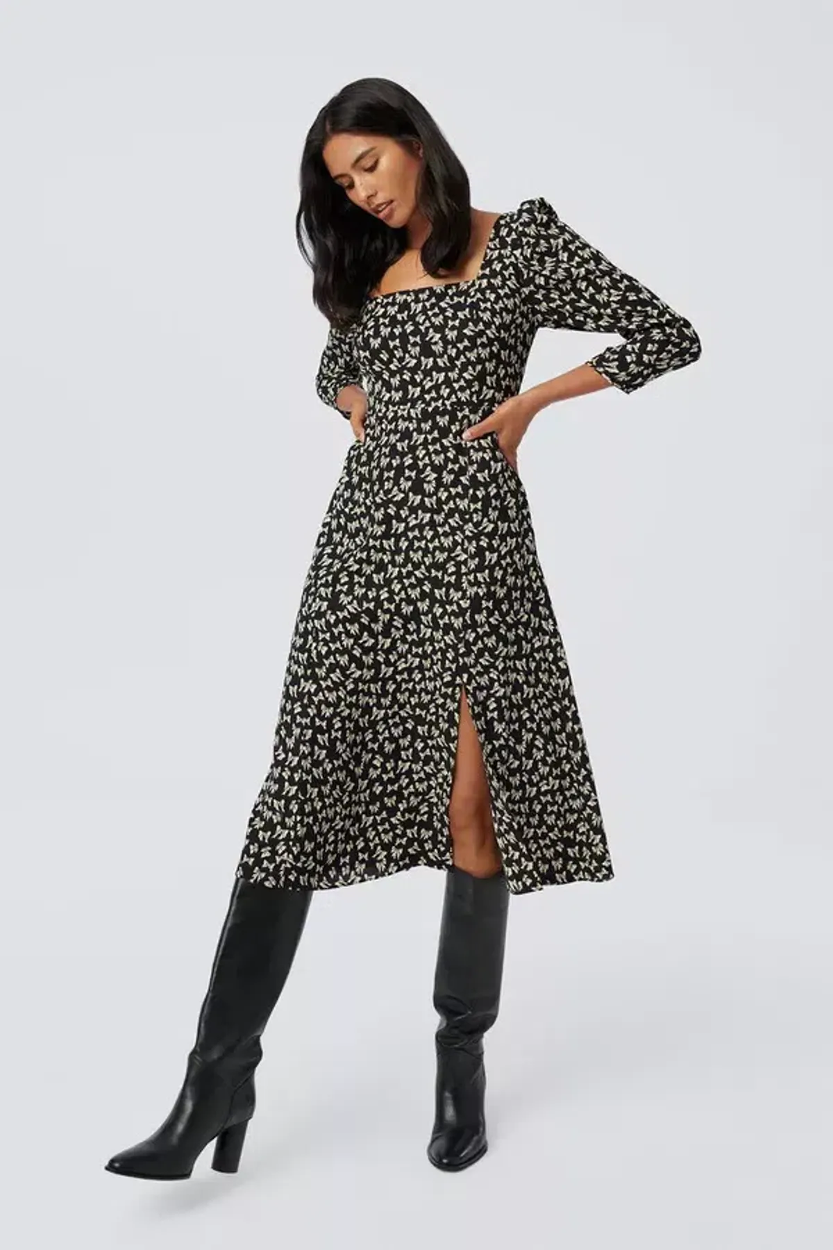 Diane Von Furstenberg Joanna Dress Black Size AU 12 for rent on The Volte - main image