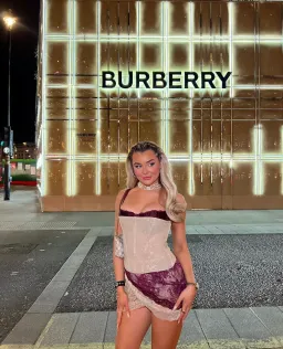 House of CB Mistress Rocks Mulberry Corset & Mini Skirt Beige Size L for rent on The Volte - image 3