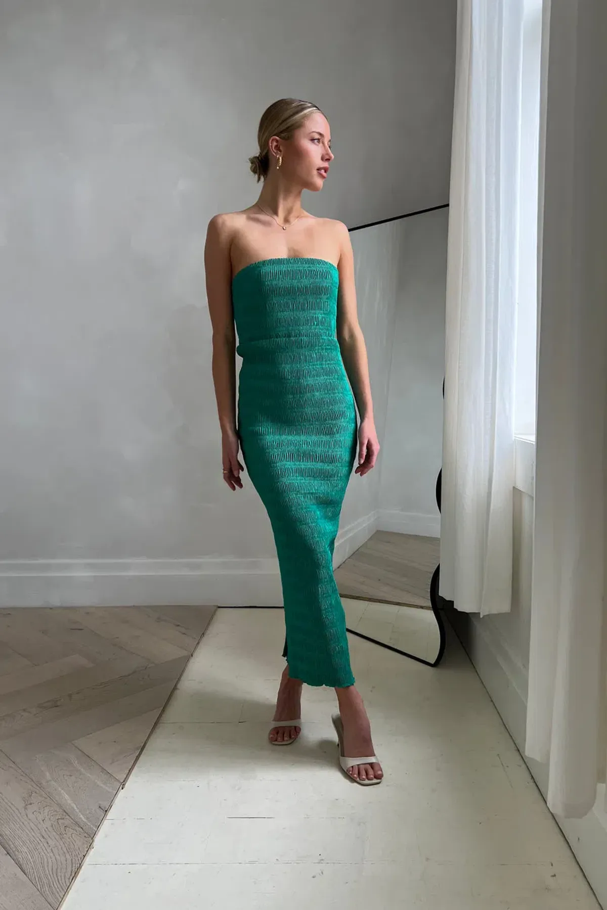 Lidee Aurore Strapless Dress Green Size AU 10 for rent on The Volte - main image