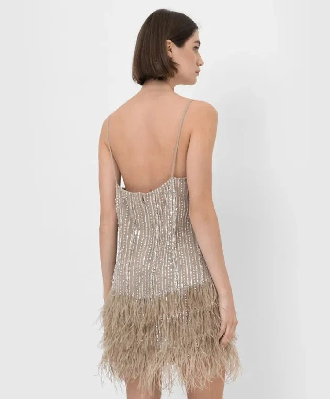 Rachel Gilbert Kenzi Mini Dress Beige Size 5 / AU 16 for rent on The Volte - main image