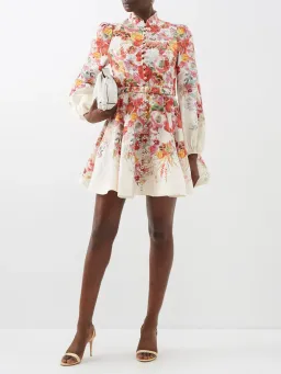 Zimmermann Wonderland Buttoned Mini Dress Floral Size 1 / Au 10 for rent on The Volte - image 2