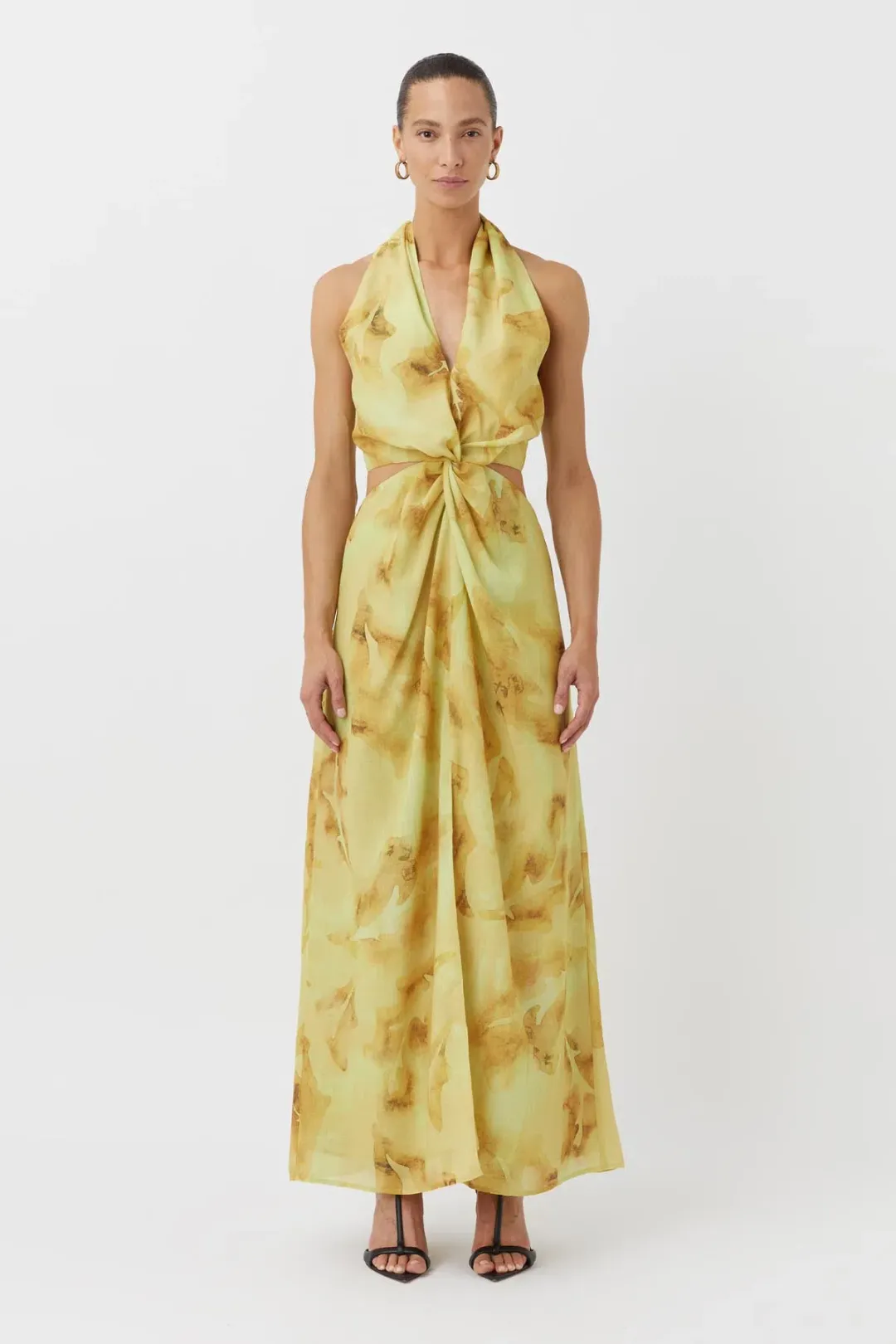Camilla and Marc Koa Cocoon Maxi Dress Yellow Print Size 10 for rent on The Volte - main image