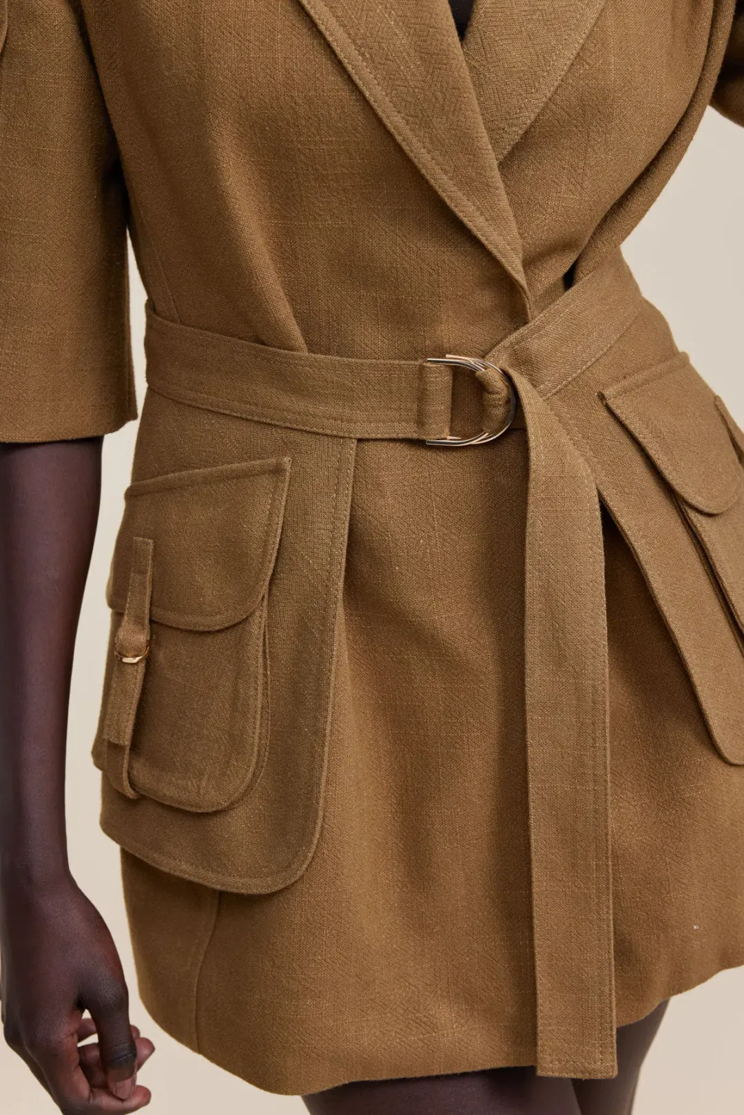 Acler Pickets Utility Mini Dress Hunter Green Size 8 for rent on The Volte - main image