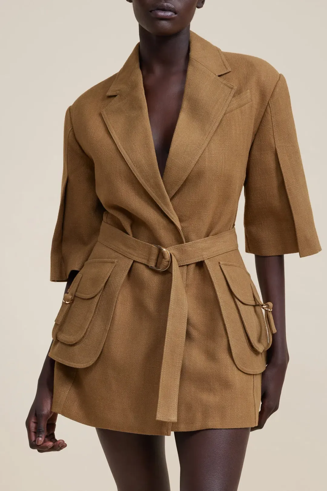 Acler Pickets Utility Mini Dress Hunter Green Size 8 for rent on The Volte - main image