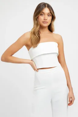 Kookai Oyster Corset Top and Oyster Pants White Size 10 for rent on The Volte - image 1