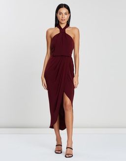 Shona Joy Knot Dress  Burgundy Size 8 for rent on The Volte - image 2