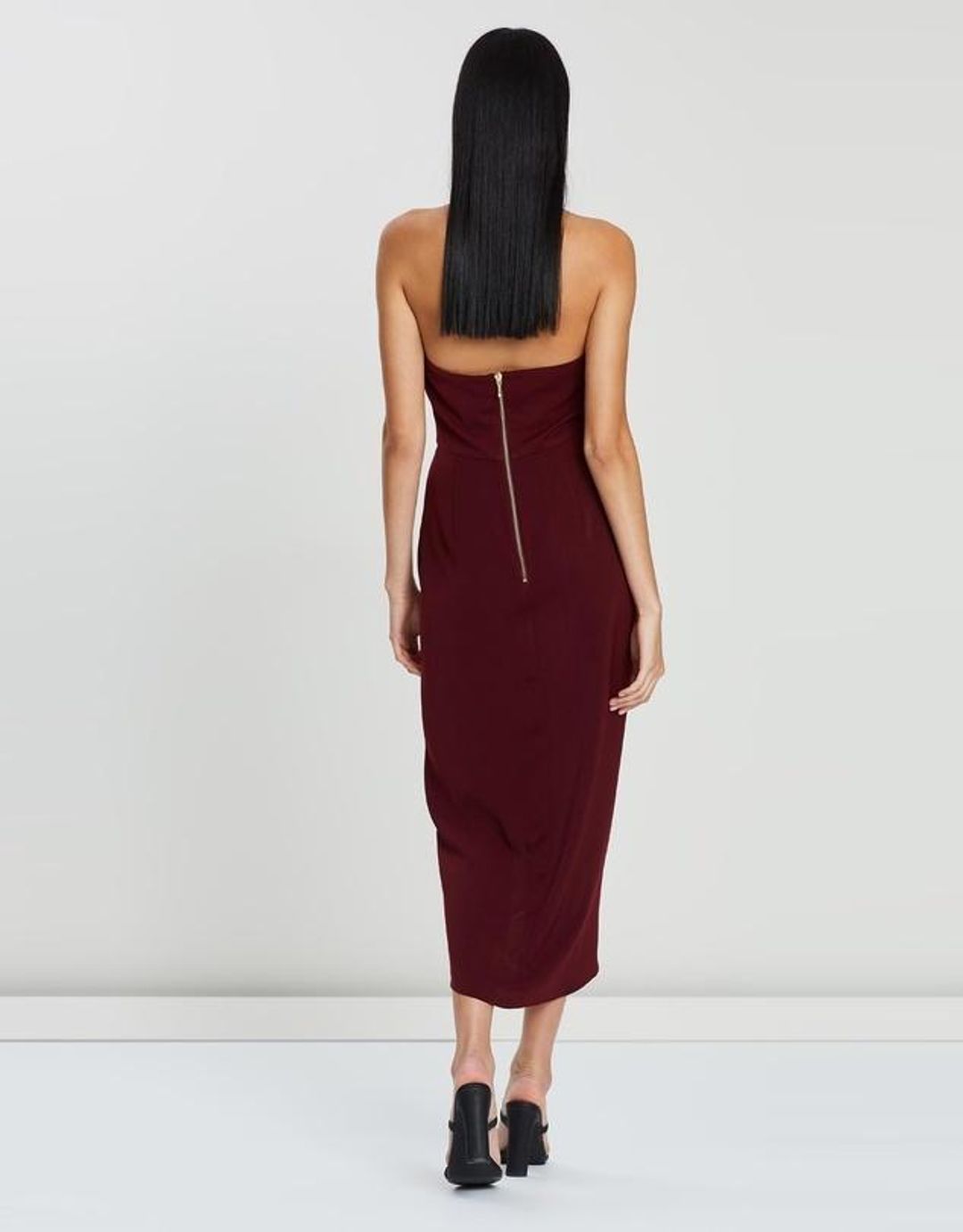 Shona Joy Knot Dress  Burgundy Size 8 for rent on The Volte - main image