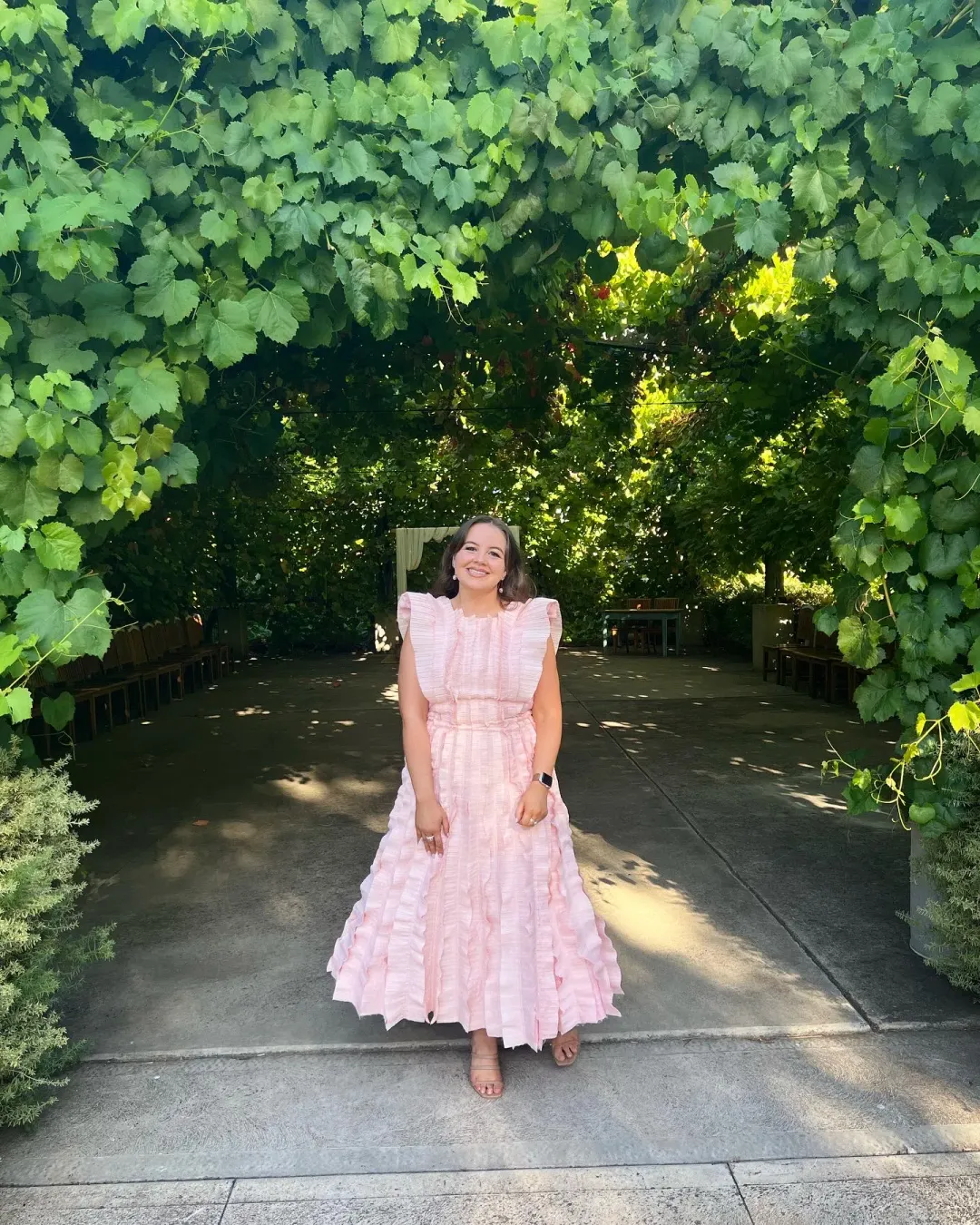 Aje Hybrid Midi Dress Rose Pink Size AU 10 for rent on The Volte - main image