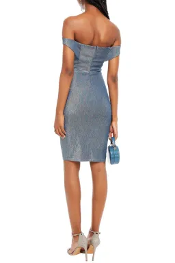 Michelle Mason Metallic Denim Dress Blue Size AU 4 for rent on The Volte - image 2