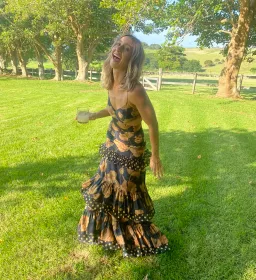 Sonya Moda Valentina Gown in Marabella Floral Print Size AU 6  for rent on The Volte - image 6