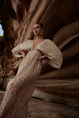 Gianna Forever Dress Olive & Pink Floral Size AU 6 for rent on The Volte - image 3