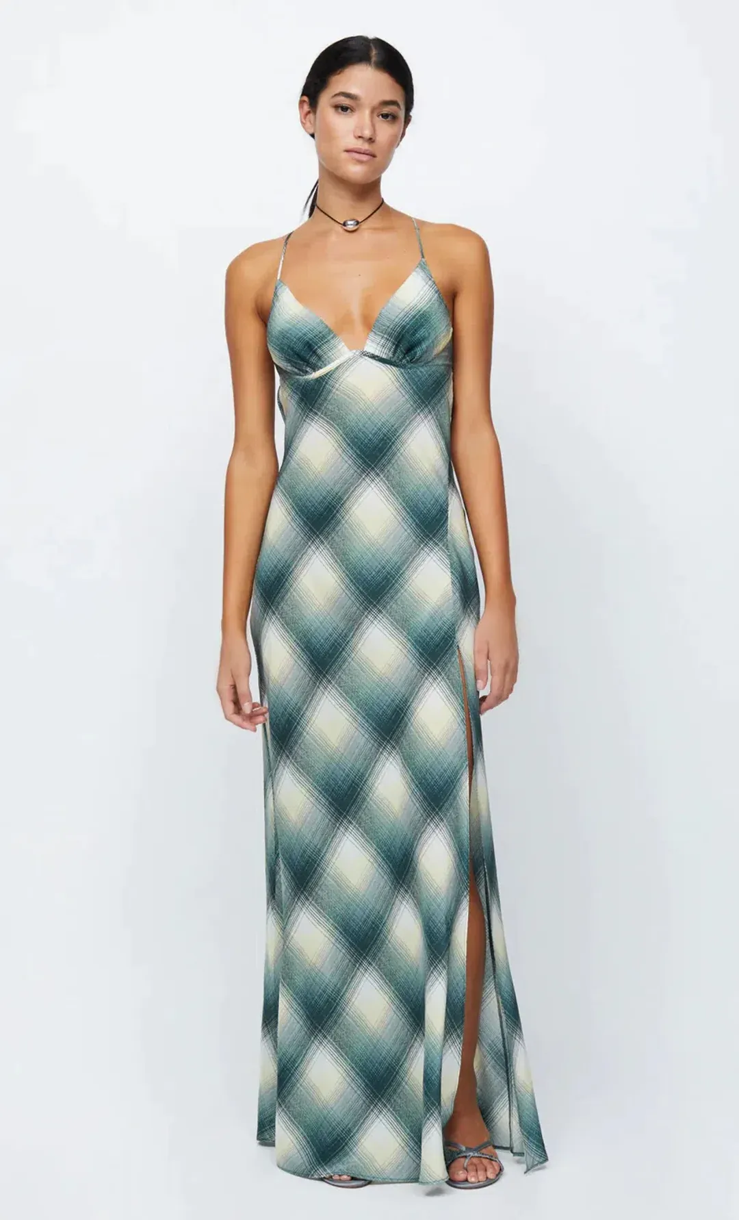 Bec & Bridge Edie Split Maxi Dress Green Size AU 8  for rent on The Volte - main image