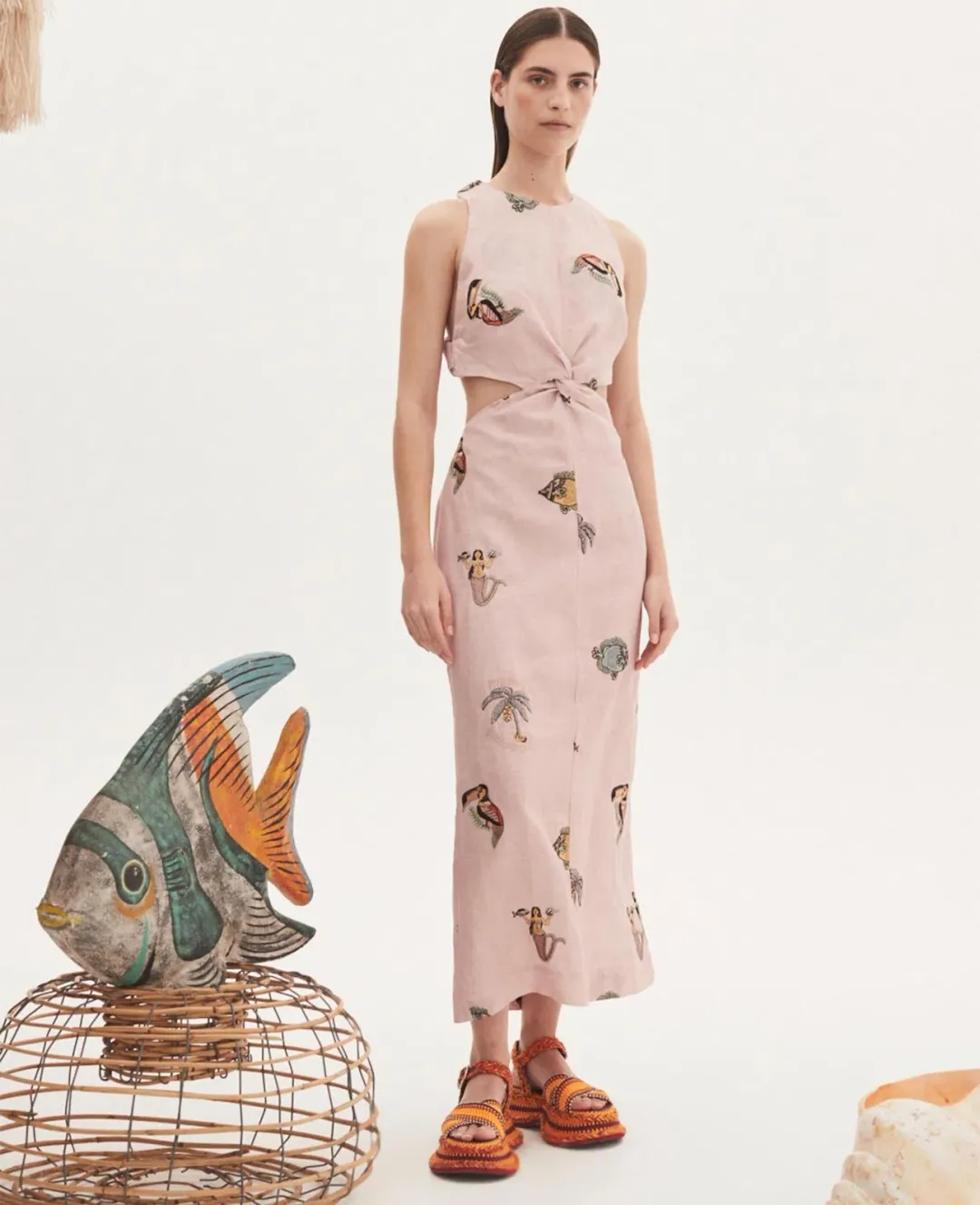 Alemais Vacay Twist Front Dress Pink Size AU 6 for rent on The Volte - main image