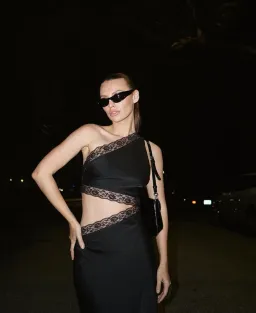 Misha Collection Jillian Satin Maxi Dress Black Size XS / AU 6 for rent on The Volte - image 5