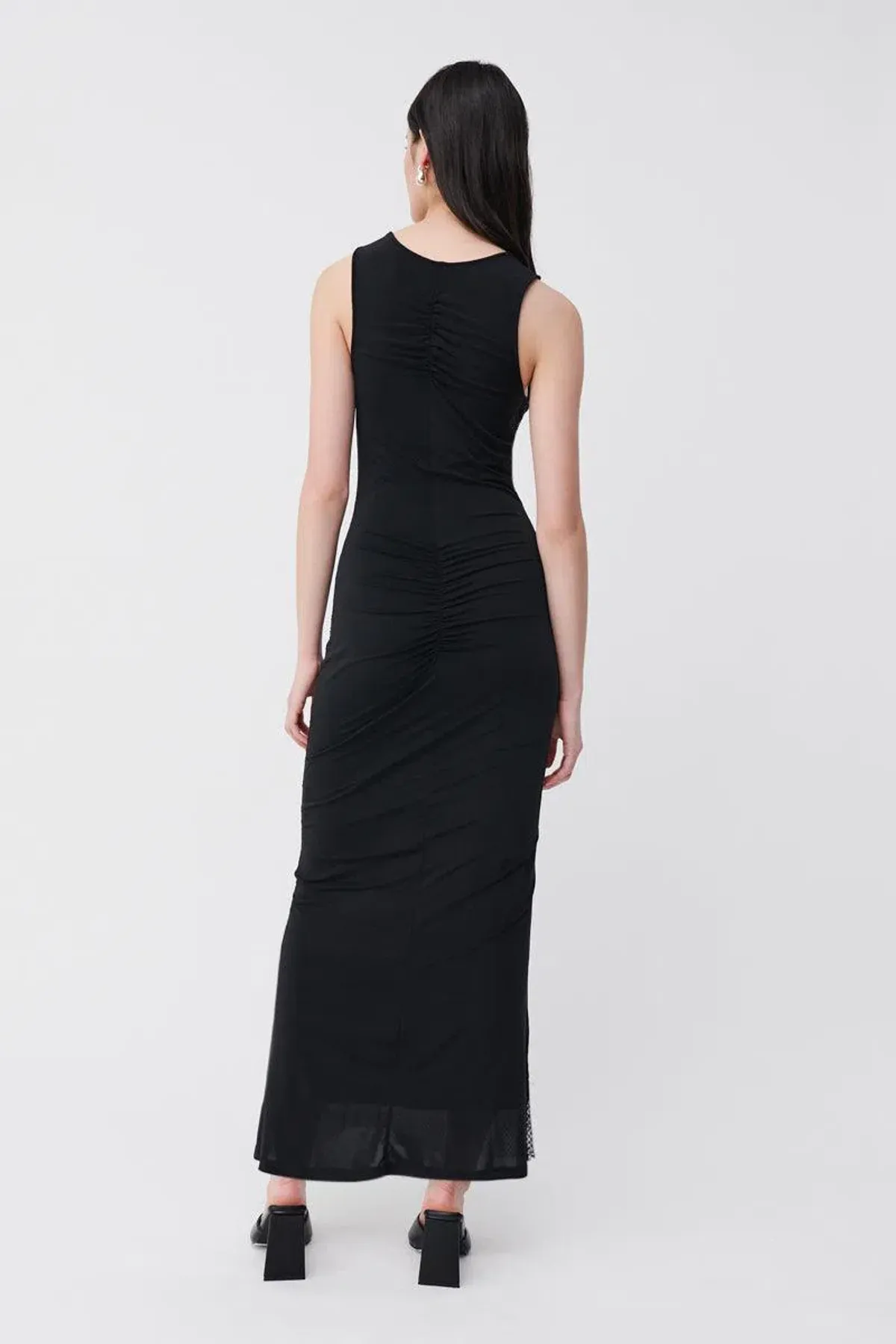 Suboo Diamanté Plunge Nexk Longline Maxi Dress Beaded/Black Size 8  for rent on The Volte - main image