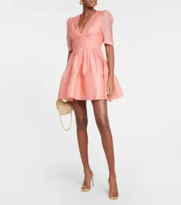 Zimmermann Wonderland Sleeved Mini Dress Guava Size 0/ Au8 for rent on The Volte - image 1