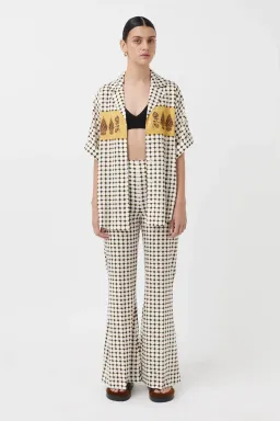 Camilla And Marc Ravioli Shirt And Pant Set Honey/Multi Size 10 for rent on The Volte - image 1