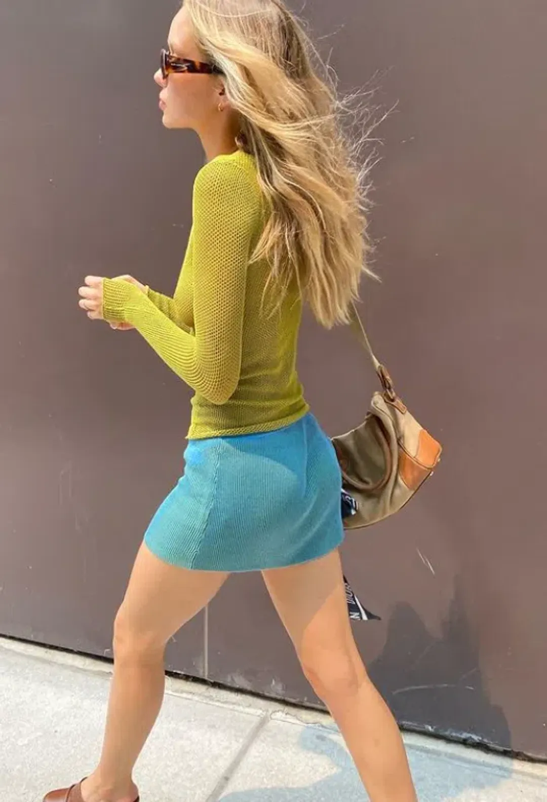 Tank Air Studio Lotus Mini Skirt Aqua  Size 6  for rent on The Volte - main image