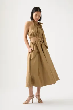 Aje Henriette Tie Strap Midi Dress Willow Size 12 for rent on The Volte - image 1