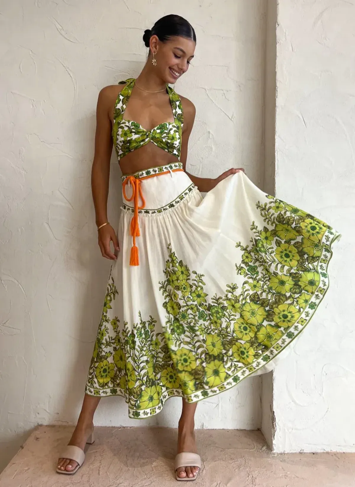 Alemais Wallis Bralette And Skirt Set Myrtle Size 8 for rent on The Volte - main image