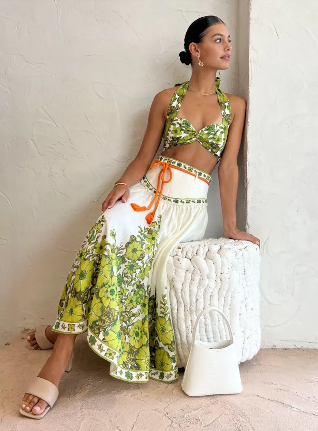 Alemais Wallis Bralette And Skirt Set Myrtle Size 8 for rent on The Volte - main image