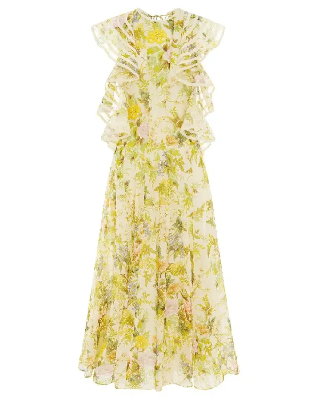 Alemais Eden Flounce Midi Dress Multi Size 8 for rent on The Volte - main image