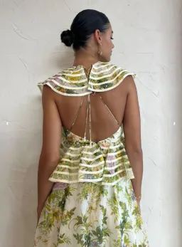 Alemais Eden Flounce Midi Dress Multi Size 8 for rent on The Volte - image 4