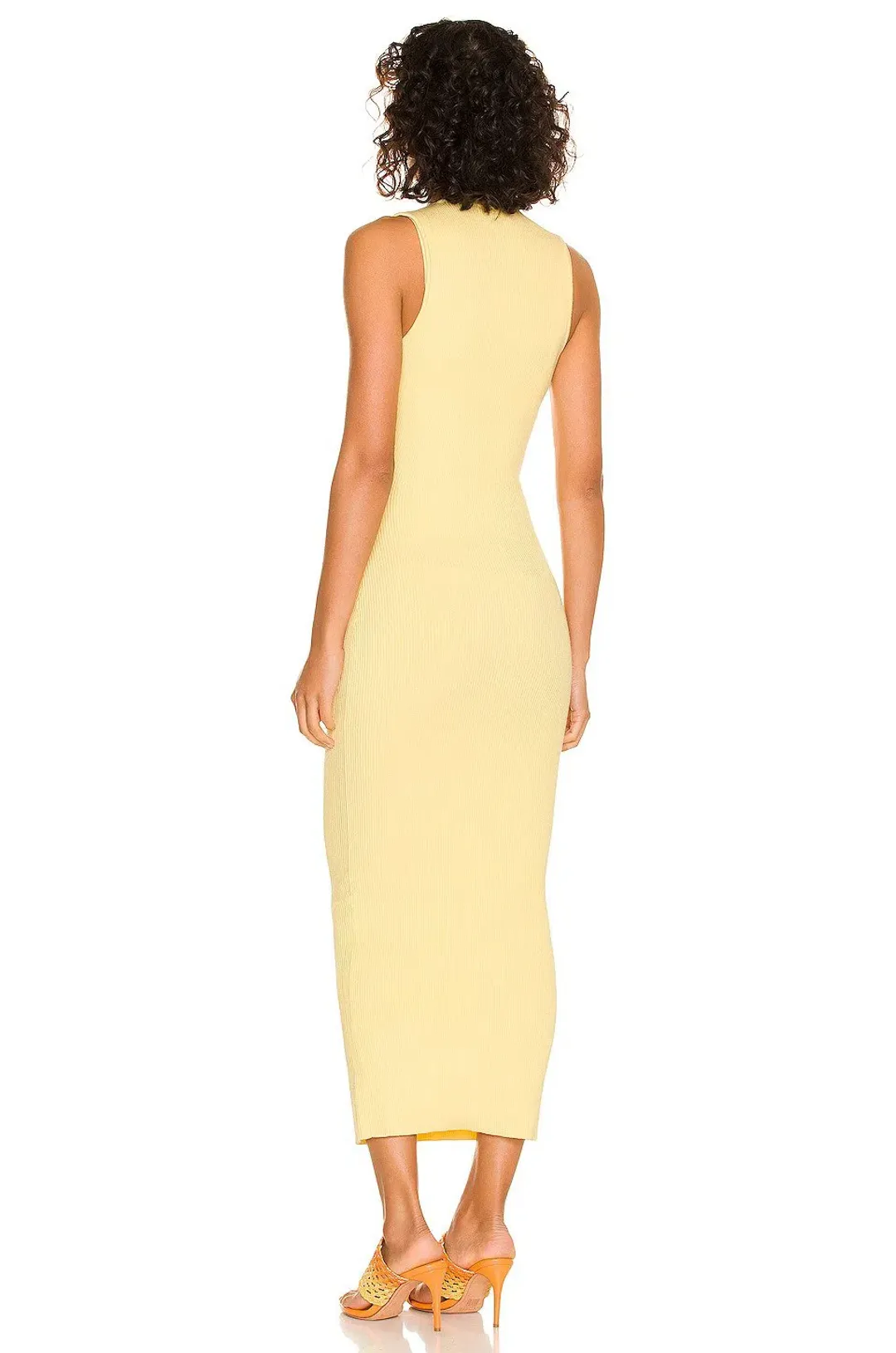 Ronny Kobo Darey Knit Midi Dress Pale Banana Size 10 for rent on The Volte - main image