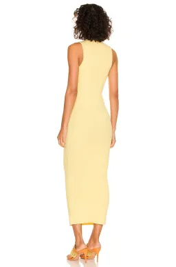 Ronny Kobo Darey Knit Midi Dress Pale Banana Size 10 for rent on The Volte - image 2