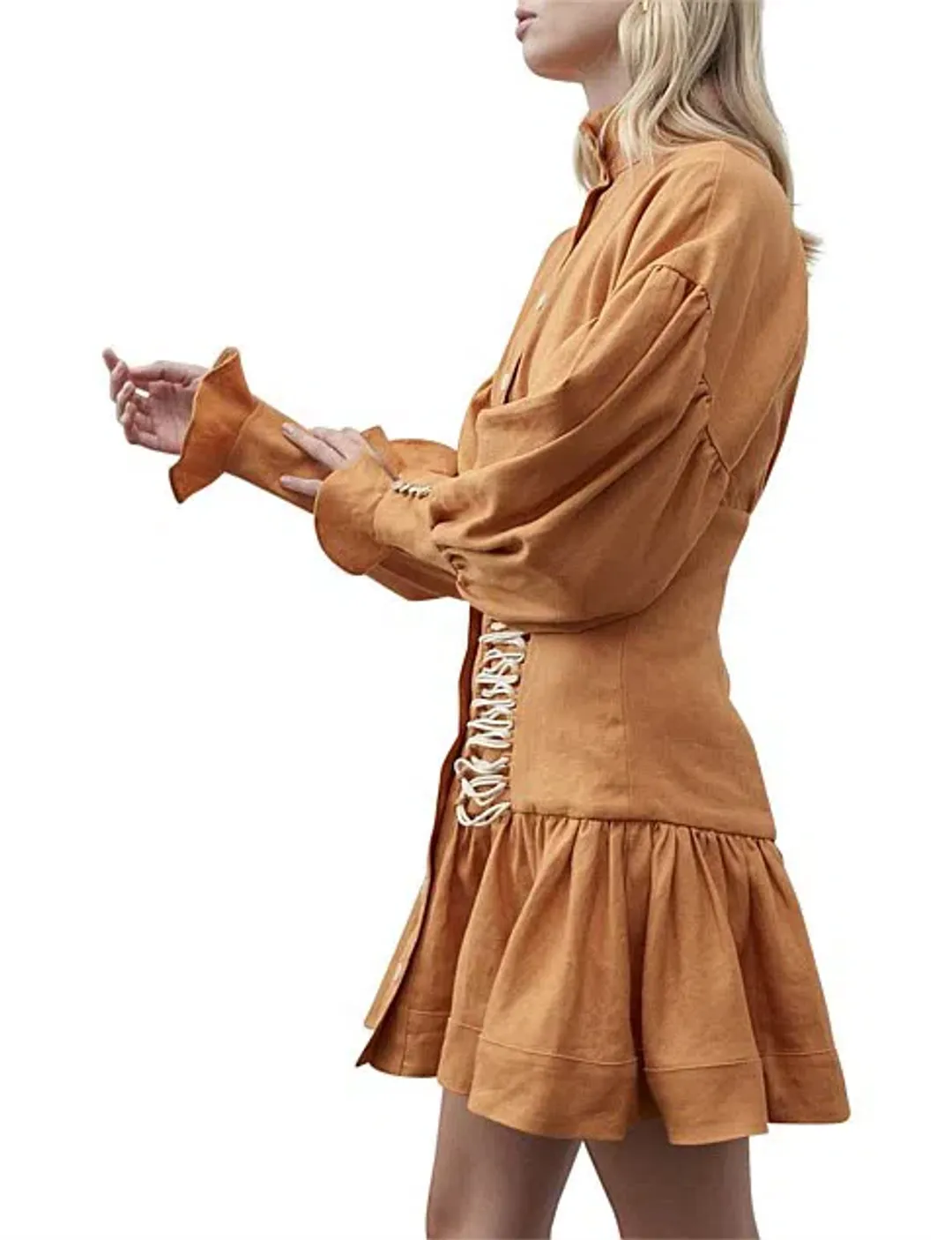 Alemais Tide Side Mini Dress Orange Size AU 10 for rent on The Volte - main image