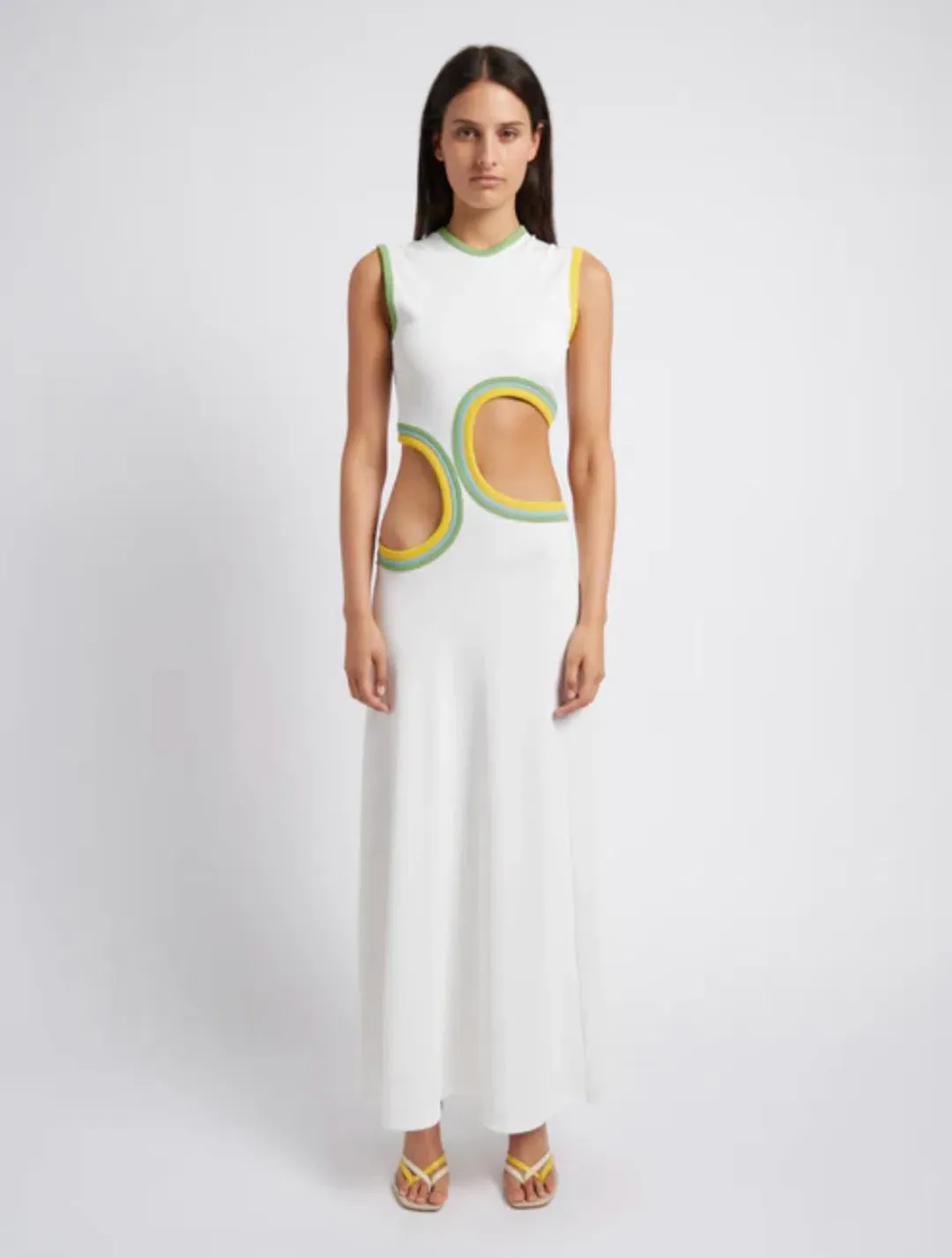 Christopher Esber Multi Paisley Cutout Torso Dress White AU 4 for rent on The Volte - main image
