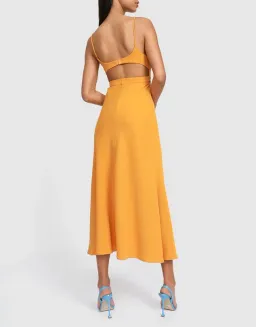 By Johnny Callia Wire Midi Dress Apricot Orange Size 12 for rent on The Volte - image 2