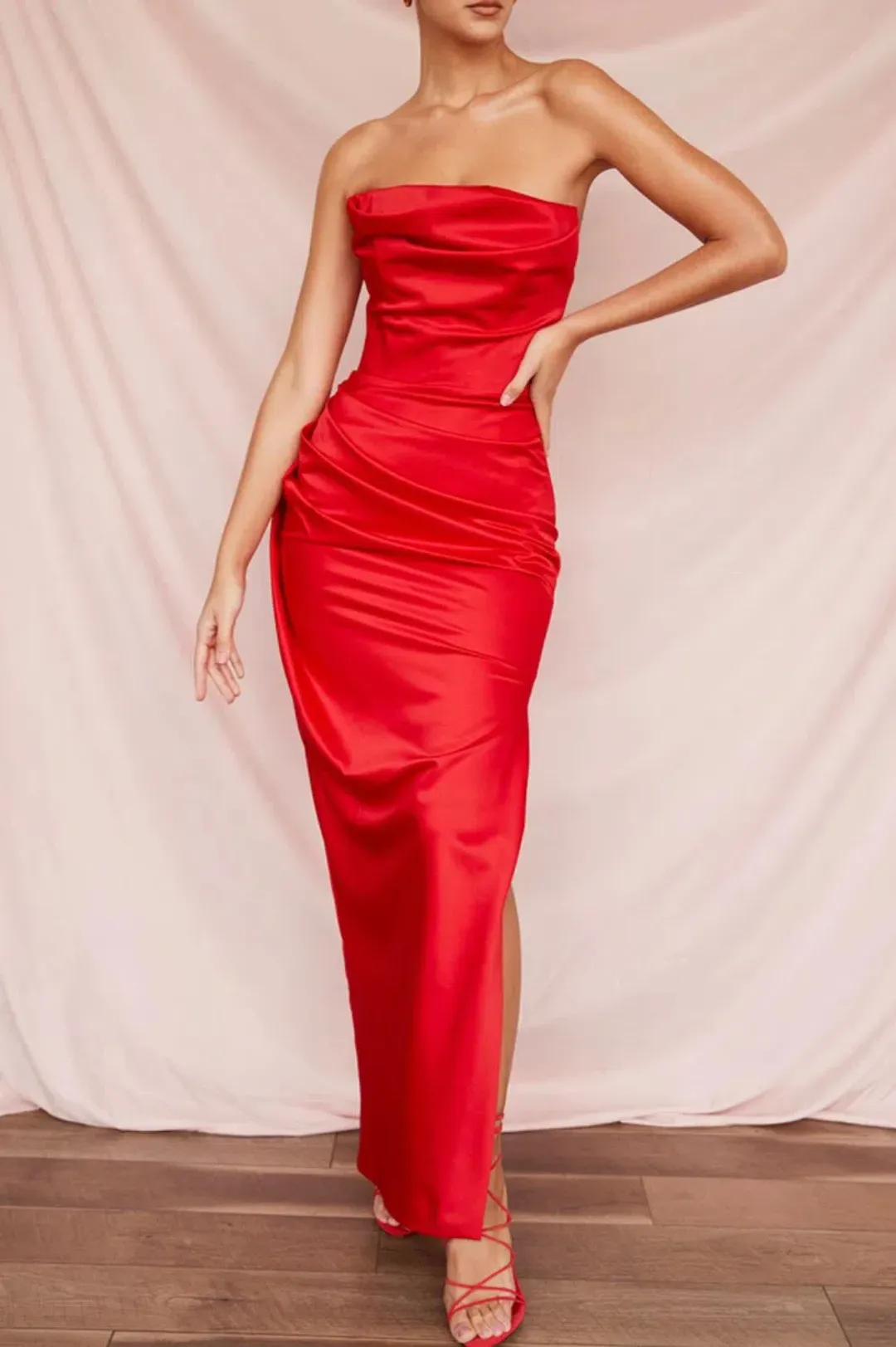 House of CB Adrienne Midi Dress Red Size M/Au 10 for rent on The Volte - main image