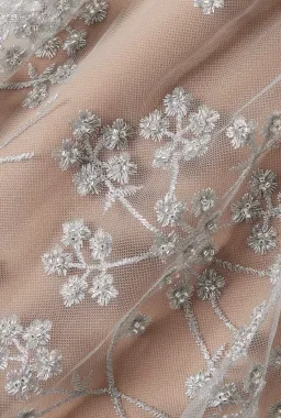 Self-Portrait Tiered Metallic Tulle Midi Dress Silver Size 12 for rent on The Volte - image 4