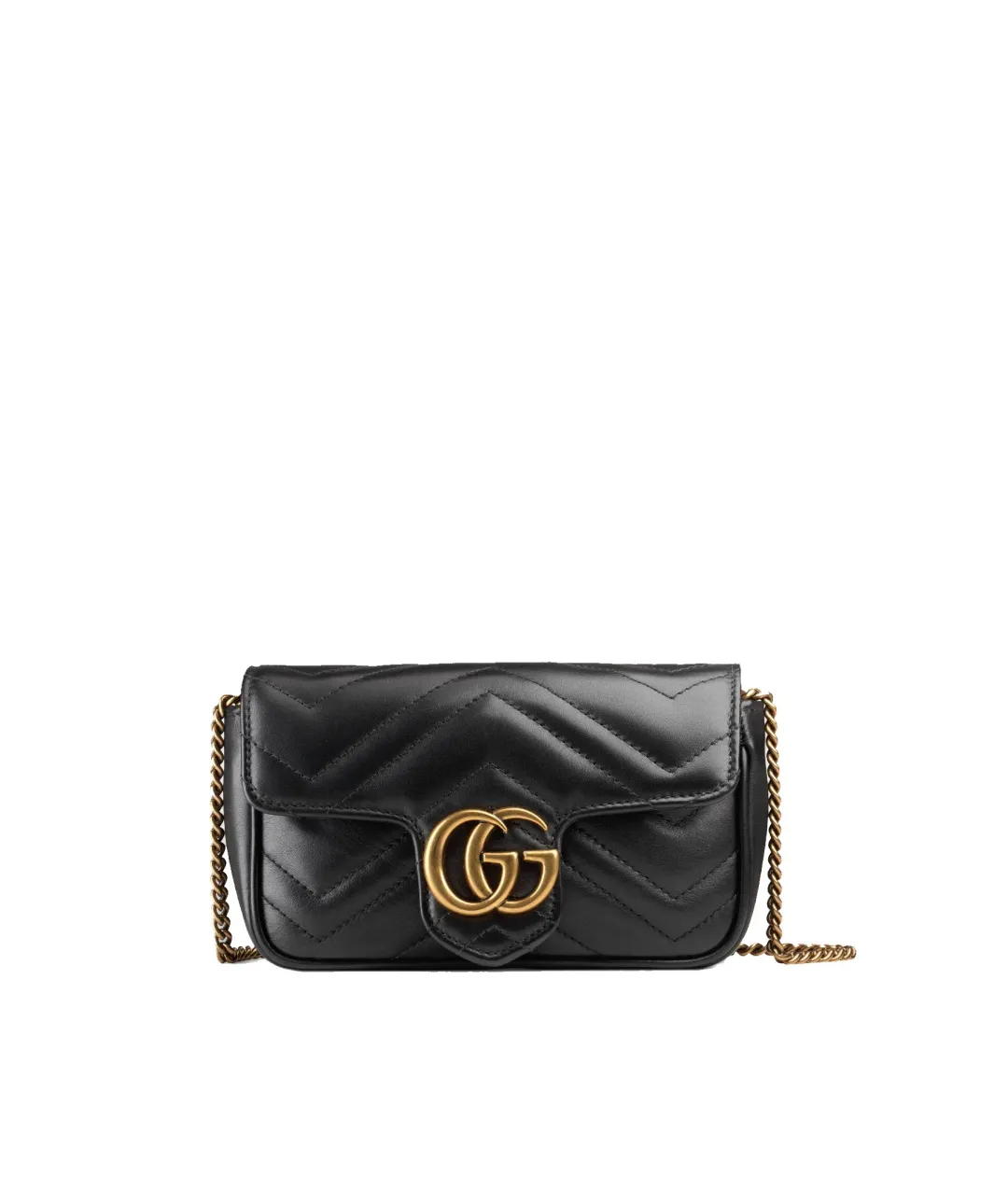 Gucci Marmont Matelelasse Leather Super Mini Bag Black  for rent on The Volte - main image
