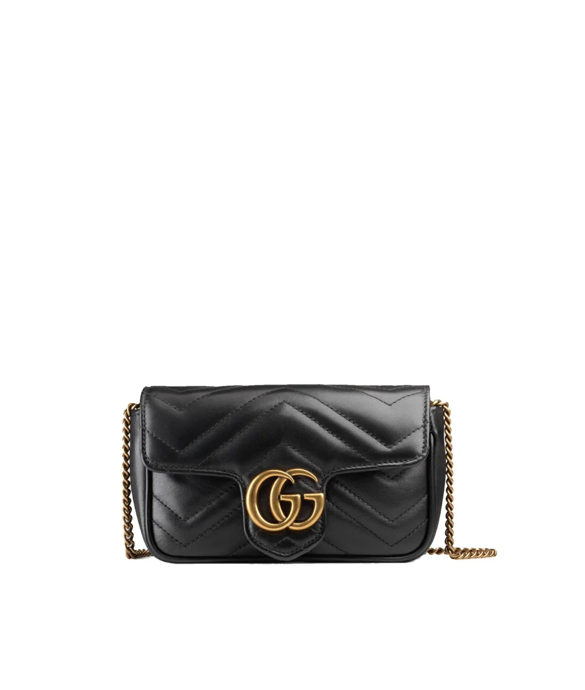 Gucci Marmont Matelelasse Leather Super Mini Bag Black  for rent on The Volte - main image