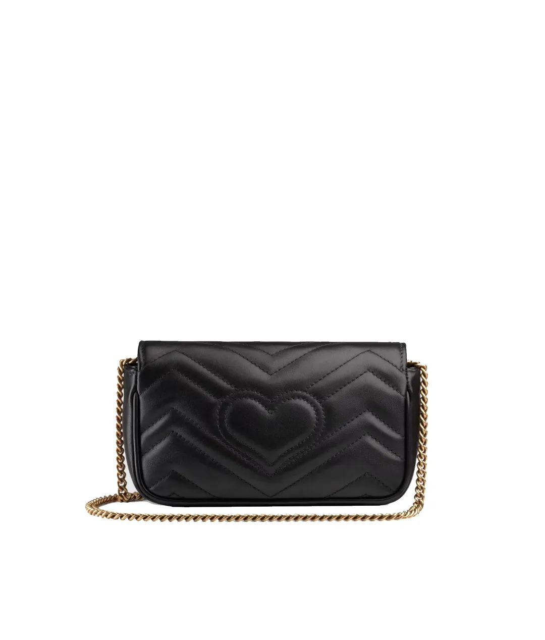 Gucci Marmont Matelelasse Leather Super Mini Bag Black  for rent on The Volte - main image