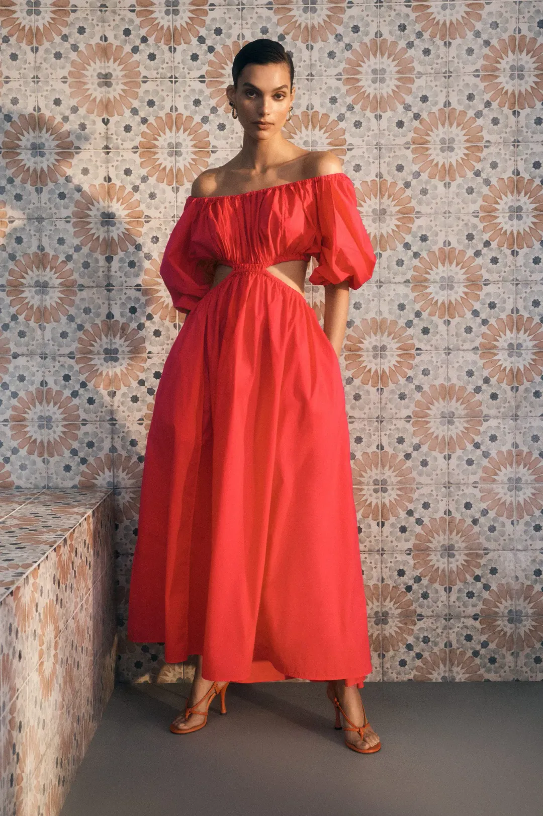 Scanlan Theodore Parachute Cotton Gather Dress Poppy Size 8 for rent on The Volte - main image