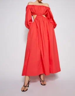 Scanlan Theodore Parachute Cotton Gather Dress Poppy Size 8 for rent on The Volte - image 3