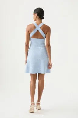 Aje Soleil Knit Mini Dress Blue Size 8 / S for rent on The Volte - image 3
