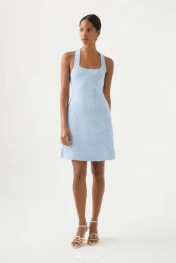 Aje Soleil Knit Mini Dress Blue Size 8 / S for rent on The Volte - image 1