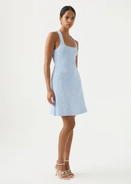 Aje Soleil Knit Mini Dress Blue Size 8 / S for rent on The Volte - image 4