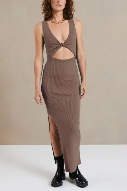 Bec & Bridge Riviera Midi Dress Brown Size 8 for rent on The Volte - image 1