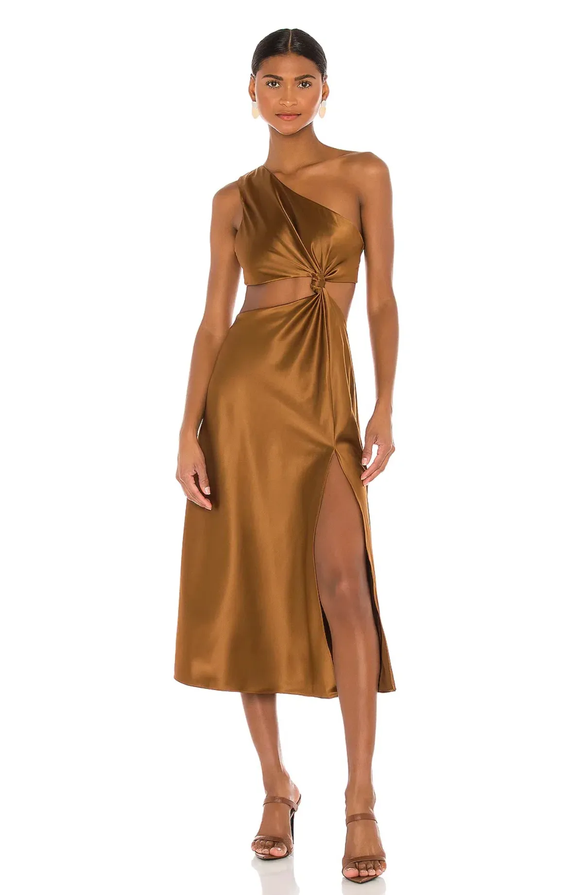 LPA the Label Imani Midi Dress in Brown Size S / Au 8 for rent on The Volte - main image